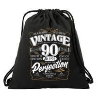 Vintage All Bark No Bite 90th Birthday Est 1935 Drawstring Bag
