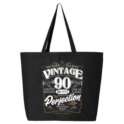 Vintage All Bark No Bite 90th Birthday Est 1935 25L Jumbo Tote
