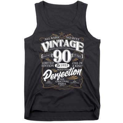 Vintage All Bark No Bite 90th Birthday Est 1935 Tank Top