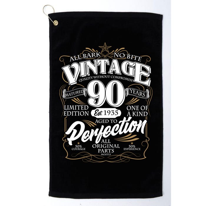 Vintage All Bark No Bite 90th Birthday Est 1935 Golf Towel