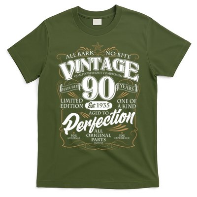 Vintage All Bark No Bite 90th Birthday Est 1935 T-Shirt