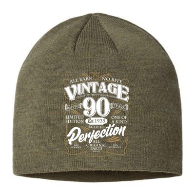 Vintage All Bark No Bite 90th Birthday Est 1935 Sustainable Beanie