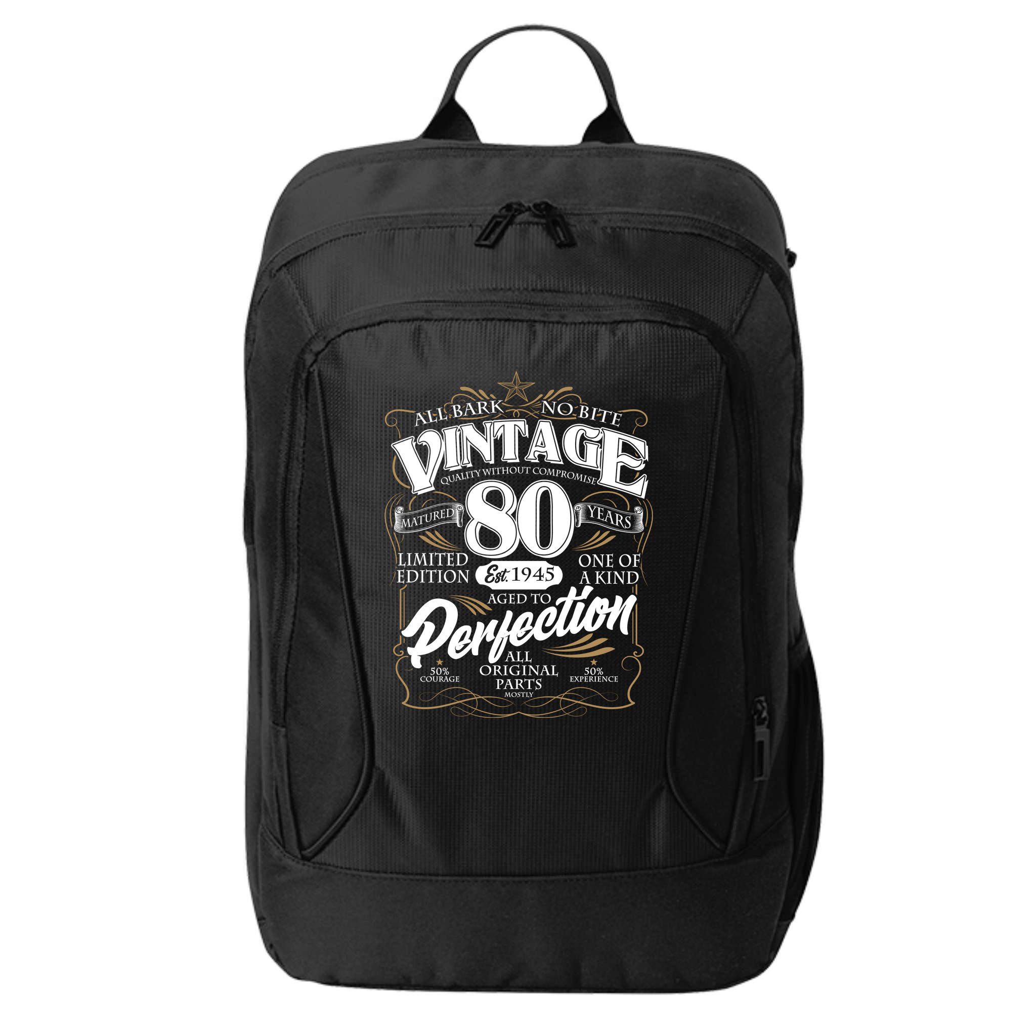 Vintage All Bark No Bite 80th Birthday Est 1945 City Backpack