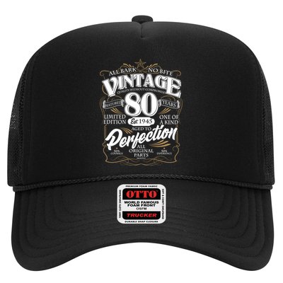 Vintage All Bark No Bite 80th Birthday Est 1945 Trucker Hat