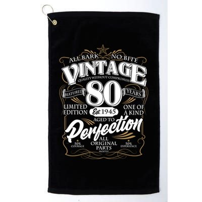 Vintage All Bark No Bite 80th Birthday Est 1945 Golf Towel