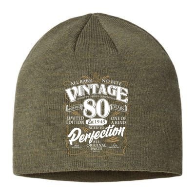 Vintage All Bark No Bite 80th Birthday Est 1945 Sustainable Beanie