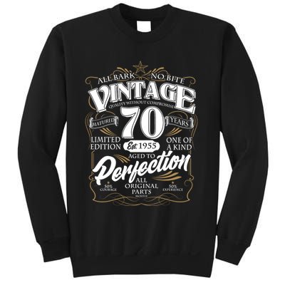 Vintage All Bark No Bite 70th Birthday Est 1955 Sweatshirt