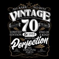 Vintage All Bark No Bite 70th Birthday Est 1955 Polo