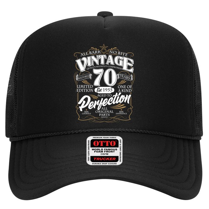 Vintage All Bark No Bite 70th Birthday Est 1955 Trucker Hat