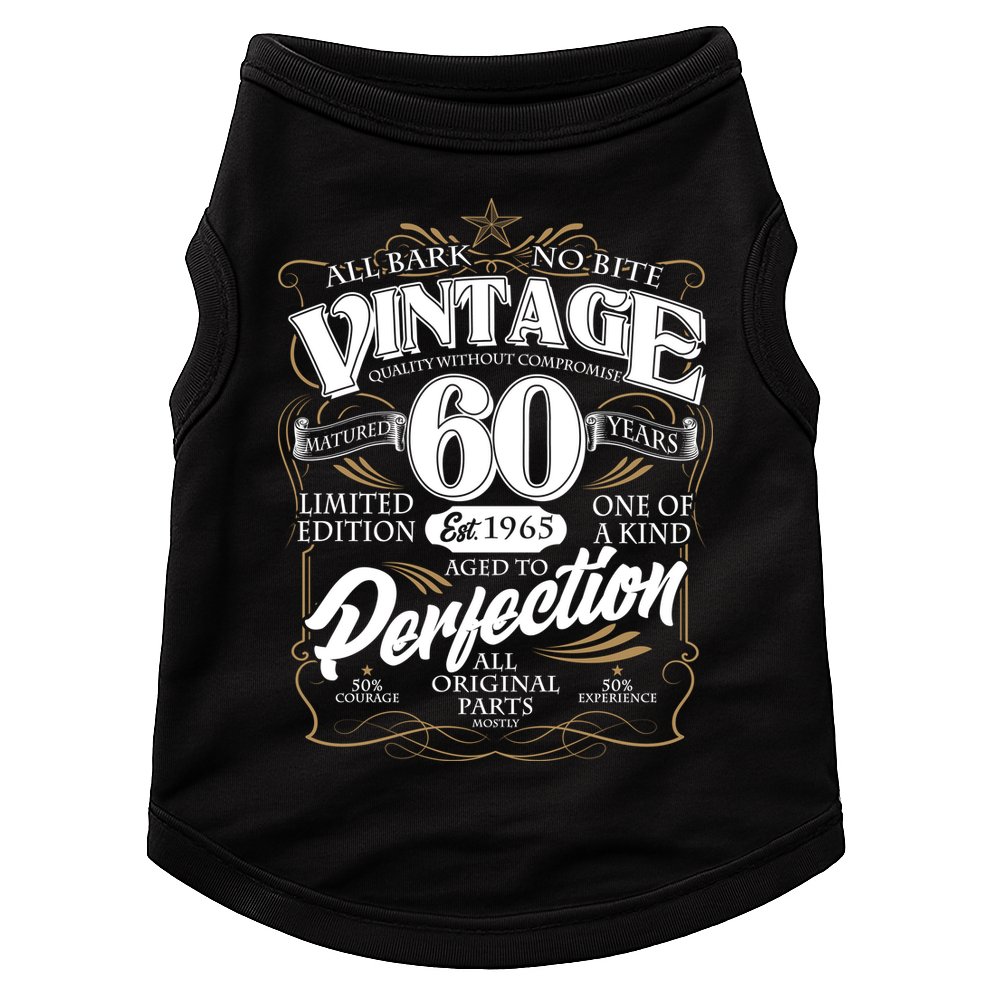 Vintage All Bark No Bite 60th Birthday Est 1965 Doggie Tank