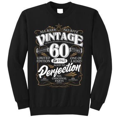 Vintage All Bark No Bite 60th Birthday Est 1965 Sweatshirt