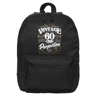 Vintage All Bark No Bite 60th Birthday Est 1965 16 in Basic Backpack