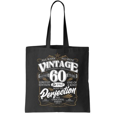 Vintage All Bark No Bite 60th Birthday Est 1965 Bag
