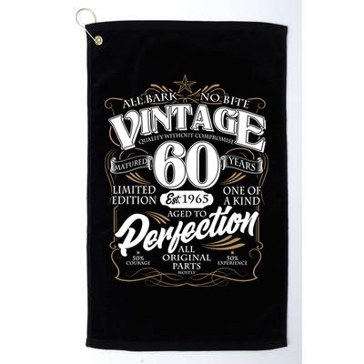 Vintage All Bark No Bite 60th Birthday Est 1965 Golf Towel