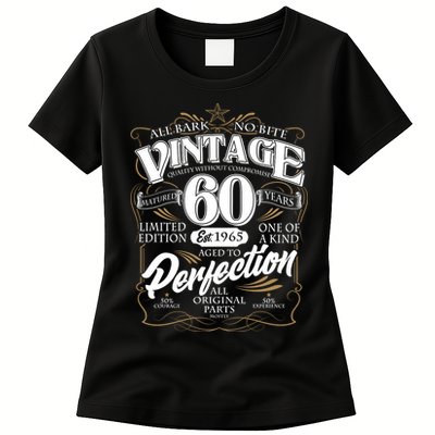 Vintage All Bark No Bite 60th Birthday Est 1965 Womens T-Shirt