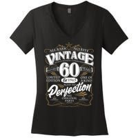 Vintage All Bark No Bite 60th Birthday Est 1965 Women's V-Neck T-Shirt