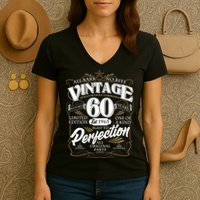 Vintage All Bark No Bite 60th Birthday Est 1965 Women's V-Neck T-Shirt