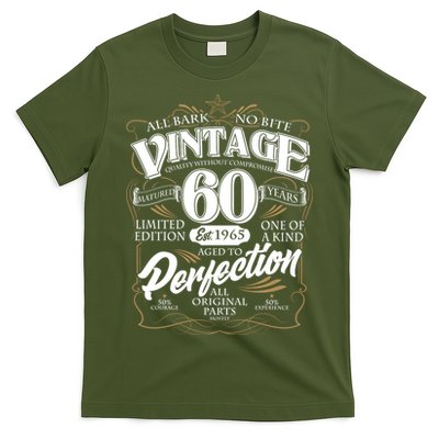 Vintage All Bark No Bite 60th Birthday Est 1965 T-Shirt