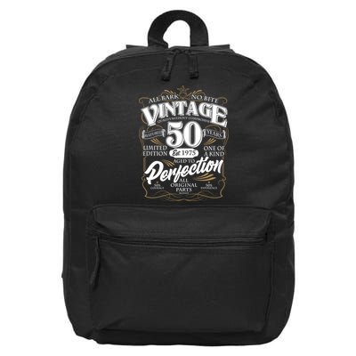 Vintage All Bark No Bite 50th Birthday Est 1975 16 in Basic Backpack