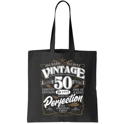 Vintage All Bark No Bite 50th Birthday Est 1975 Bag