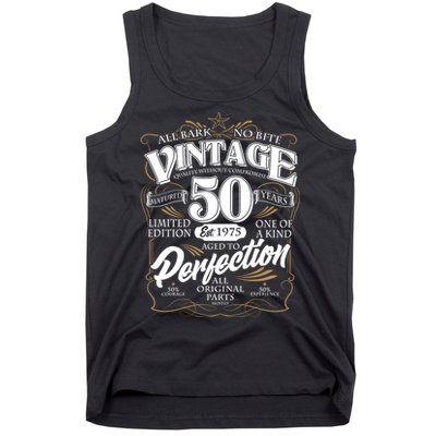 Vintage All Bark No Bite 50th Birthday Est 1975 Tank Top