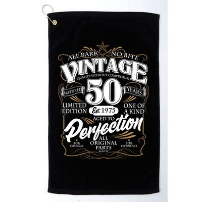 Vintage All Bark No Bite 50th Birthday Est 1975 Golf Towel