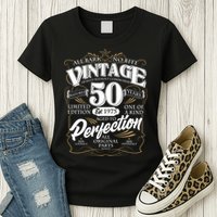 Vintage All Bark No Bite 50th Birthday Est 1975 Womens T-Shirt