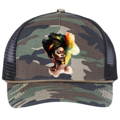 Vibrant Afro Beauty Junenth Black Freedom Black History Gift Retro Rope Trucker Hat Cap