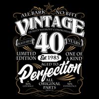 Vintage All Bark No Bite 40th Birthday Est 1985 Bag
