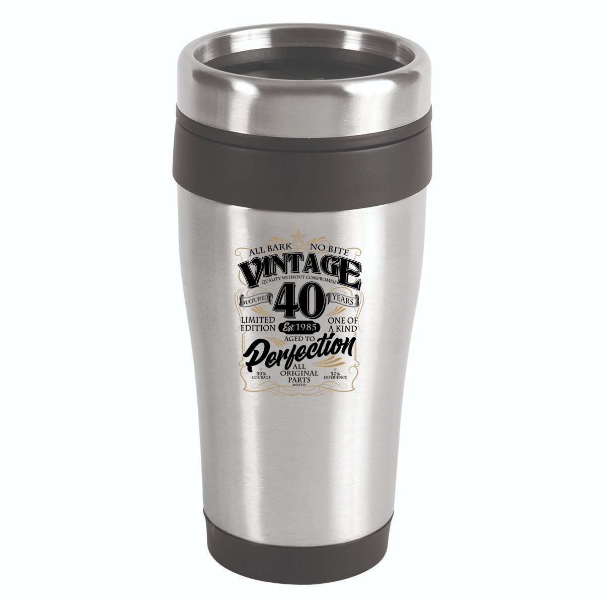 Vintage All Bark No Bite 40th Birthday Est 1985 16oz Travel Tumbler