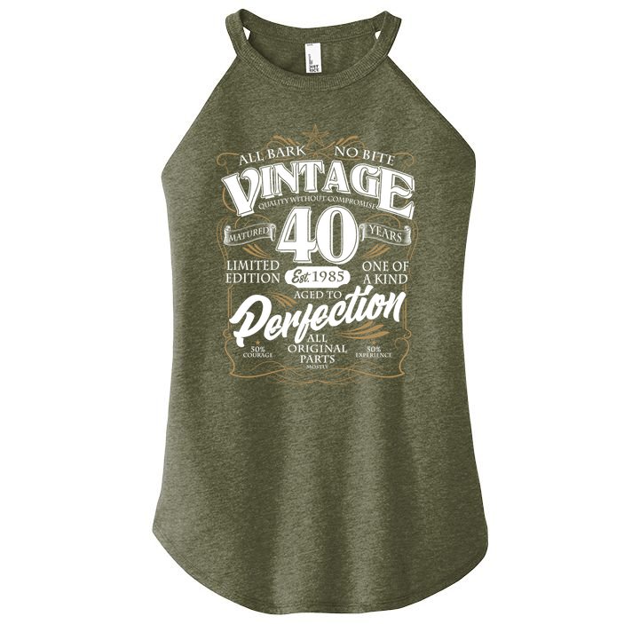 Vintage All Bark No Bite 40th Birthday Est 1985 Women's Perfect Tri Rocker Tank