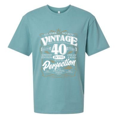Vintage All Bark No Bite 40th Birthday Est 1985 Sueded Cloud Jersey T-Shirt