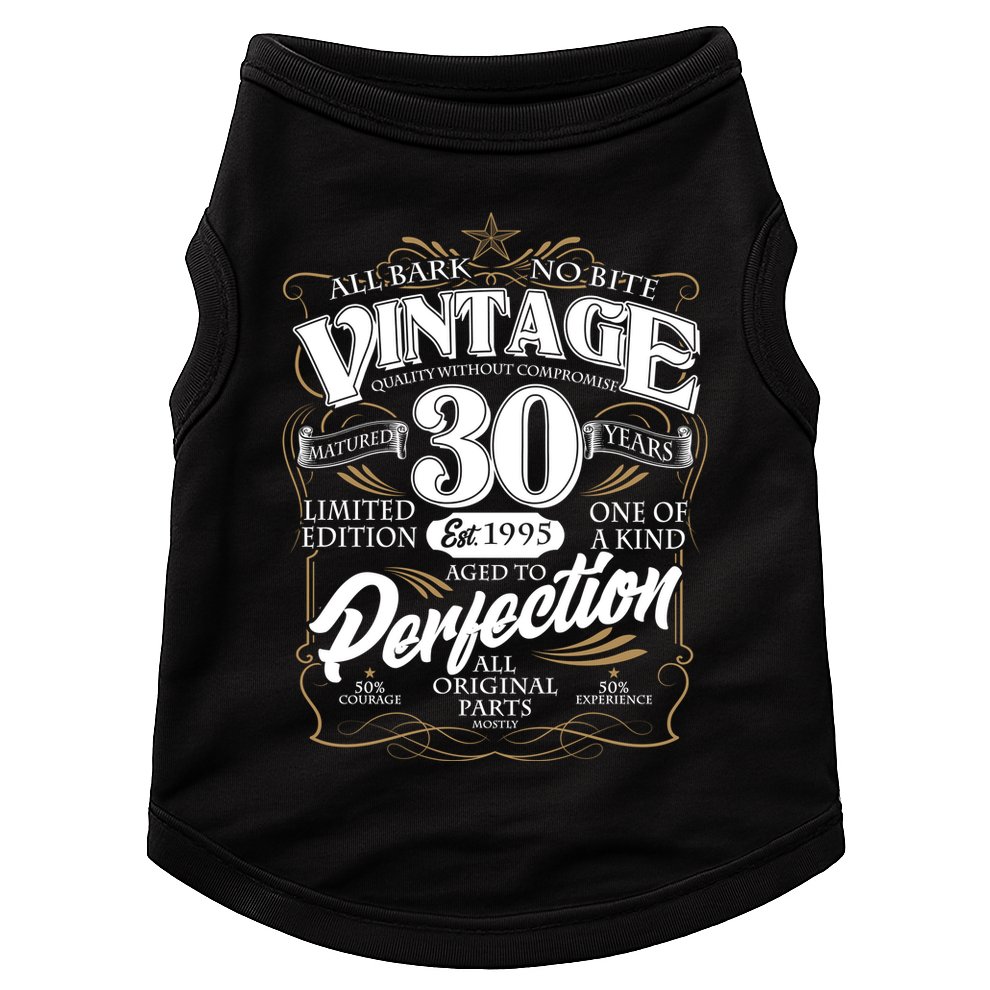 Vintage All Bark No Bite 30th Birthday Est 1995 Doggie Tank