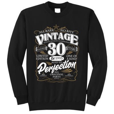 Vintage All Bark No Bite 30th Birthday Est 1995 Sweatshirt