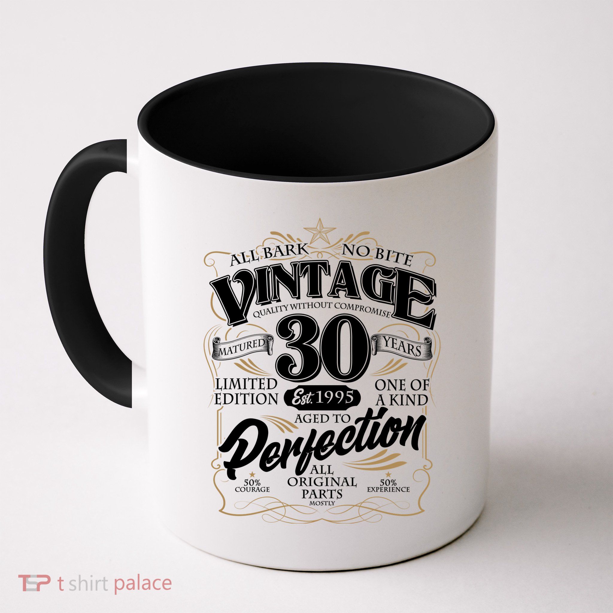 Vintage All Bark No Bite 30th Birthday Est 1995 Mug