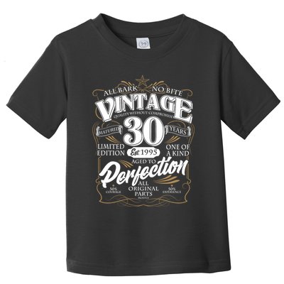 Vintage All Bark No Bite 30th Birthday Est 1995 Toddler T-Shirt