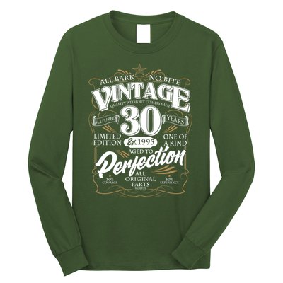 Vintage All Bark No Bite 30th Birthday Est 1995 Long Sleeve Shirt