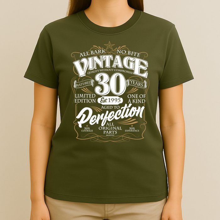 Vintage All Bark No Bite 30th Birthday Est 1995 T-Shirt