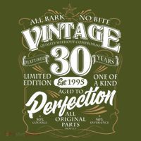 Vintage All Bark No Bite 30th Birthday Est 1995 T-Shirt