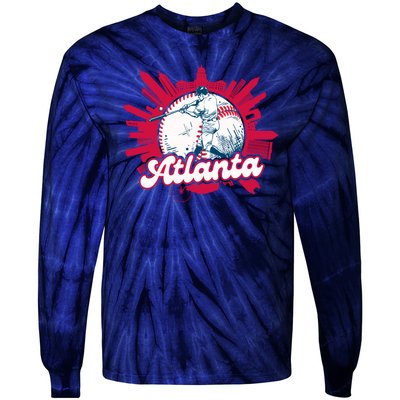 Vintage Atlanta Baseball Tie-Dye Long Sleeve Shirt