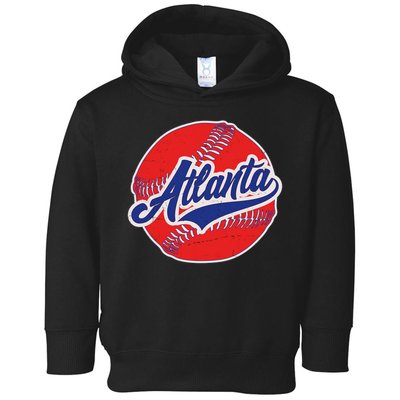 Vintage Atlanta Baseball Sports Toddler Hoodie
