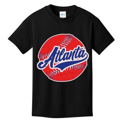 Vintage Atlanta Baseball Sports Kids T-Shirt