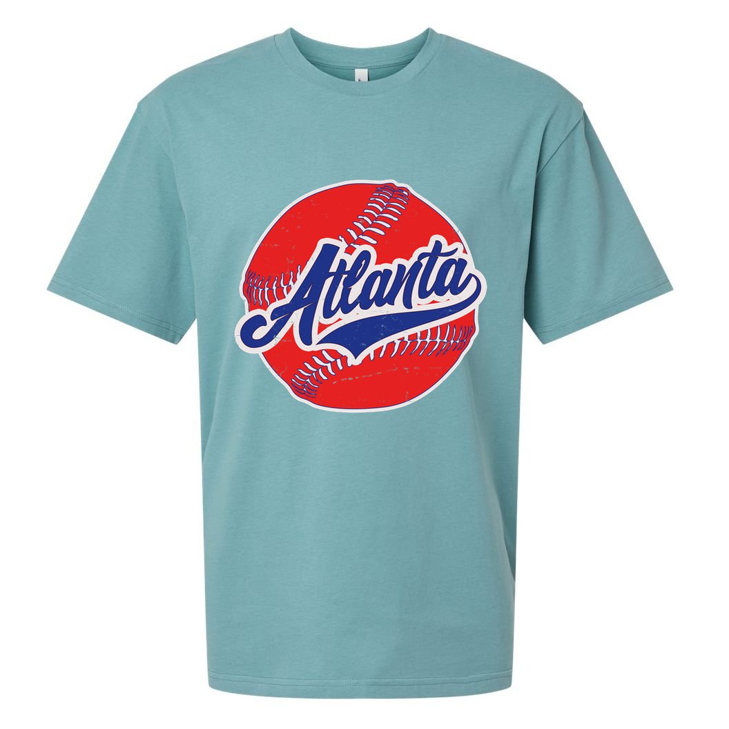 Vintage Atlanta Baseball Sports Sueded Cloud Jersey T-Shirt