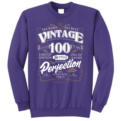 Vintage All Bark No Bite 100th Birthday Est 1924 Sweatshirt