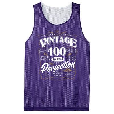 Vintage All Bark No Bite 100th Birthday Est 1924 Mesh Reversible Basketball Jersey Tank