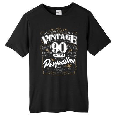 Vintage All Bark No Bite 90th Birthday Est 1934 Tall Fusion ChromaSoft Performance T-Shirt