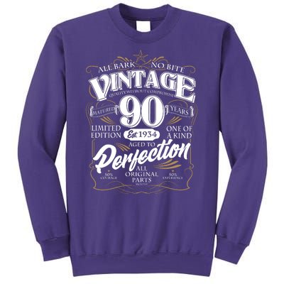 Vintage All Bark No Bite 90th Birthday Est 1934 Sweatshirt