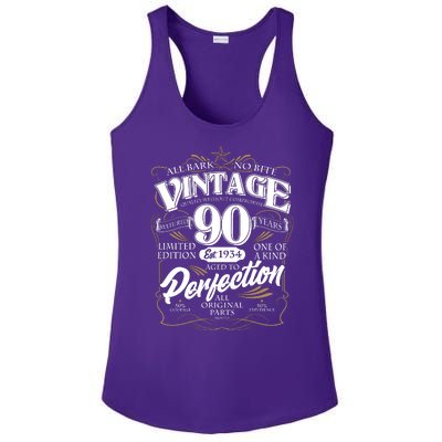 Vintage All Bark No Bite 90th Birthday Est 1934 Ladies PosiCharge Competitor Racerback Tank