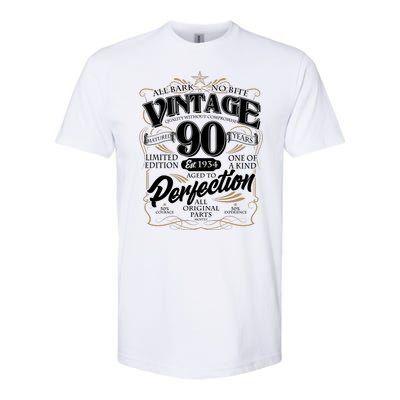 Vintage All Bark No Bite 90th Birthday Est 1934 Softstyle® CVC T-Shirt