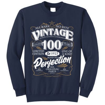 Vintage All Bark No Bite 100th Birthday Est 1923 Sweatshirt